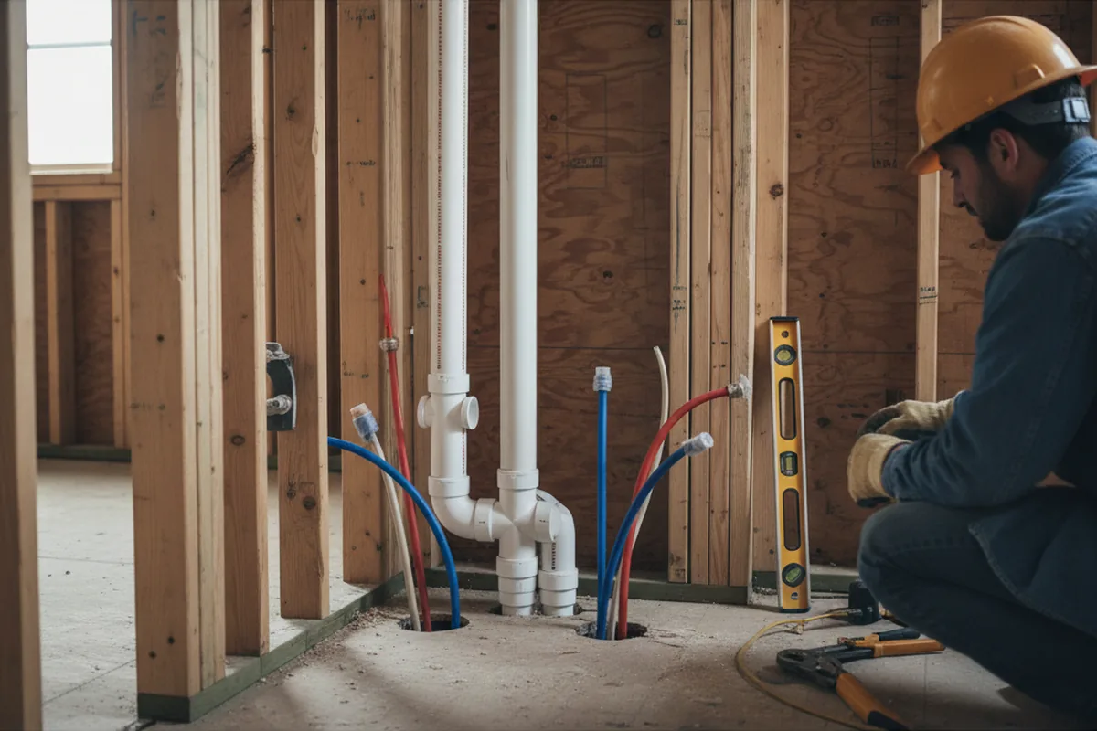 Drain and supply rough-in during Toilet Repair and Installation in Weimar